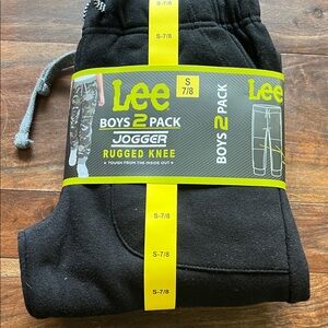 Lee Boys 2 Pack Black And Camouflaged Jogger Sweatpants Size 7/8